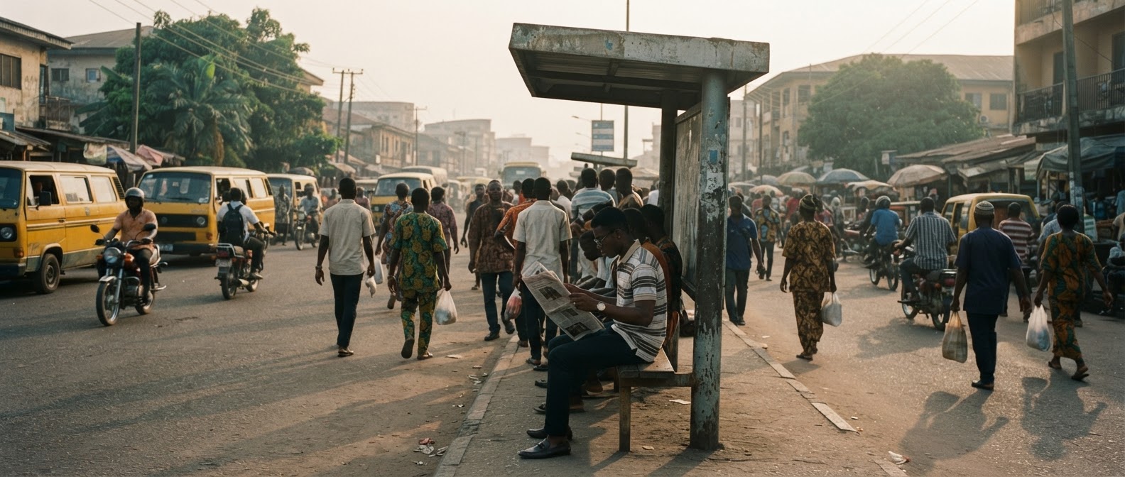 Commuters on a city street